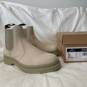 Dr. Martens 2976 MILLED NUBUCK LEATHER CHELSEA BOOTS, Parchment Beige, US 11